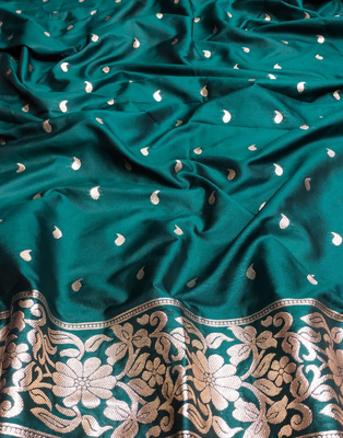 rama art silk blend zari woven saree with blouse 2
