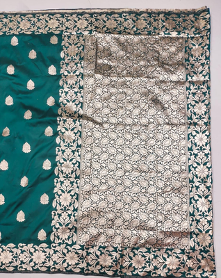 rama art silk blend zari woven saree with blouse 3