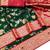 dark green art silk zari woven saree with blouse