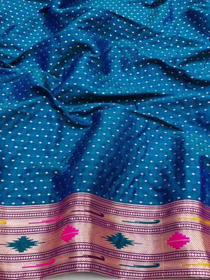 purple zari woven art silk blend saree with blouse 3