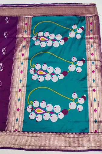 purple zari woven art silk blend saree with blouse
