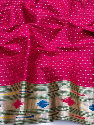 green zari woven art silk blend saree with blouse 3