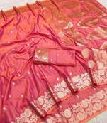gajri art silk zari woven saree with blouse