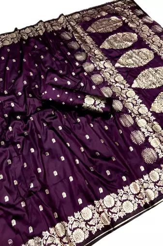 wine art silk zari woven saree with blouse