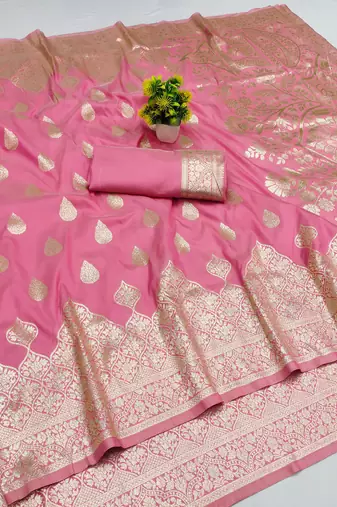 gajri art silk zari woven saree with blouse