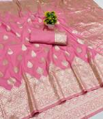 gajri art silk zari woven saree with blouse