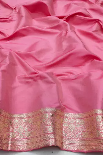 gajri art silk blend zari woven saree with blouse