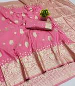 gajri art silk zari woven saree with blouse