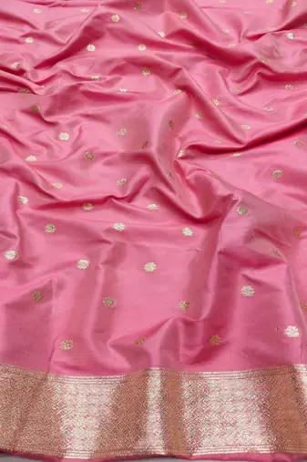 gajri art silk blend zari woven saree with blouse
