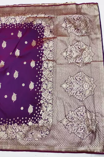 wine art silk zari woven saree with blouse