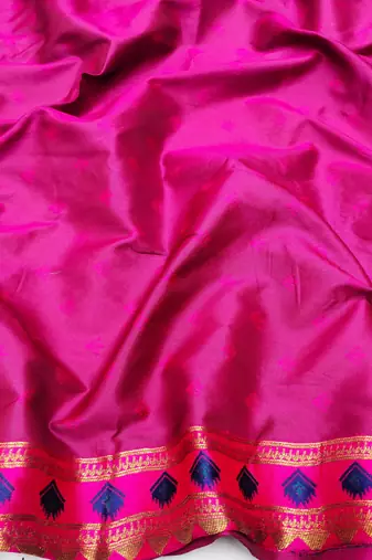 orange copper zari woven art silk blend saree with blouse