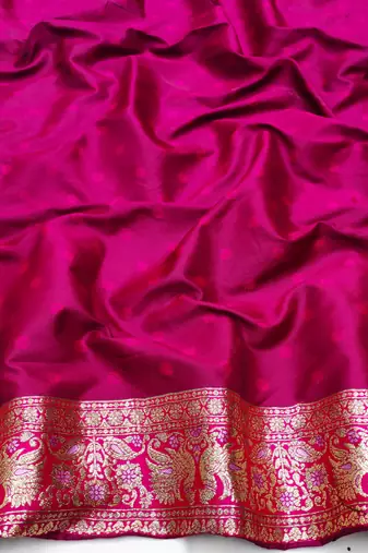 purple zari woven art silk blend bridal style premium saree with blouse
