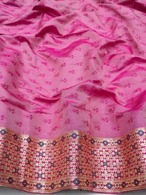 light blue zari woven art silk blend bridal style premium saree with blouse 3