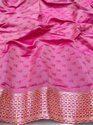 purple zari woven art silk blend bridal style premium saree with blouse 3