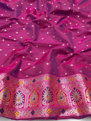 light blue zari woven art silk blend saree with blouse 2
