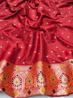 dark green zari woven art silk blend saree with blouse 2