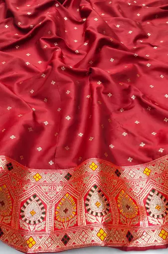 dark green zari woven art silk blend saree with blouse