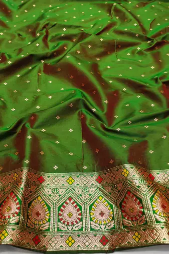 red zari woven art silk blend baluchari saree with blouse