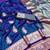 royal blue art silk zari woven saree with blouse