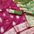 magenta art silk zari woven saree with blouse