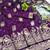 purple zari woven art silk saree with blouse