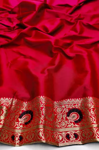 black zari woven art silk saree with blouse