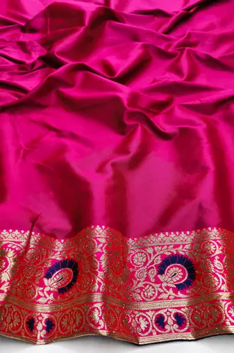 navy blue zari woven art silk saree with blouse