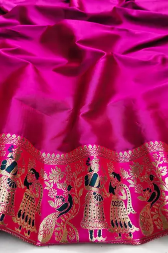 blue zari woven art silk blend saree with blouse