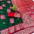 dark green zari woven art silk baluchari saree with blouse