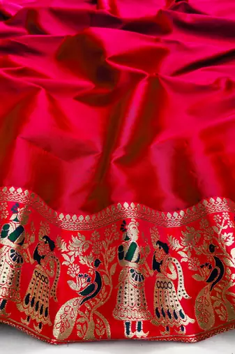 dark green zari woven art silk blend saree with blouse