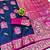 navy blue zari woven art silk baluchari saree with blouse