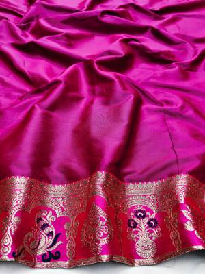 blue zari woven art silk saree with blouse 3