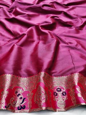 navy blue zari woven art silk saree with blouse 3