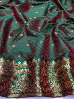 light orange zari woven kanjivaram silk blend saree with blouse 3