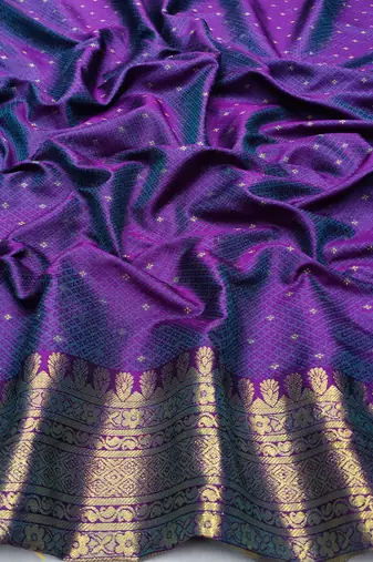 light mint green zari woven kanjivaram silk blend saree with blouse