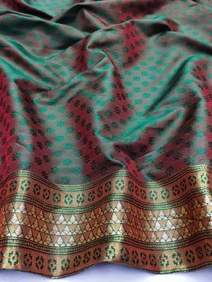 light orange zari woven kanjivaram silk blend saree with blouse 2