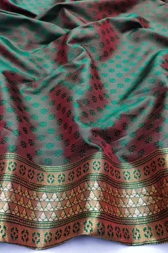 light orange zari woven kanjivaram silk blend saree with blouse