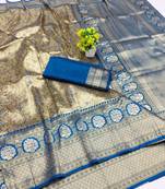 light beige zari woven kanjivaram silk saree with blouse