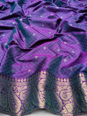 light mint green zari woven kanjivaram silk blend saree with blouse 2