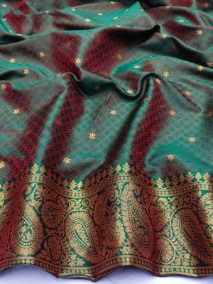 light orange zari woven kanjivaram silk blend saree with blouse 2