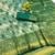 light silvery green zari woven kanjivaram silk saree with blouse