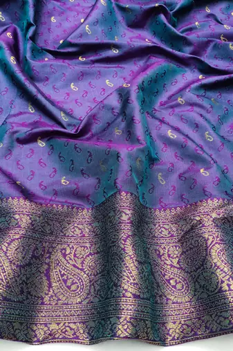 light mint green zari woven kanjivaram silk blend saree with blouse