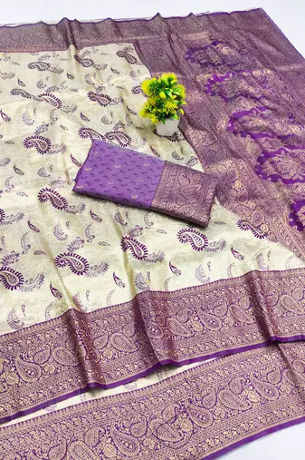 beige zari woven kanjivaram silk saree with blouse