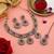 Rani color kundan necklace set
