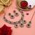 Maroon color kundan necklace set