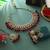 Maroon color kundan necklace set