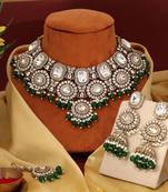 Green color kundan necklace set