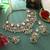 Pista green & pink color kundan necklace set