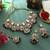 Maroon color kundan necklace set