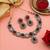 Maroon & green color kundan necklace set